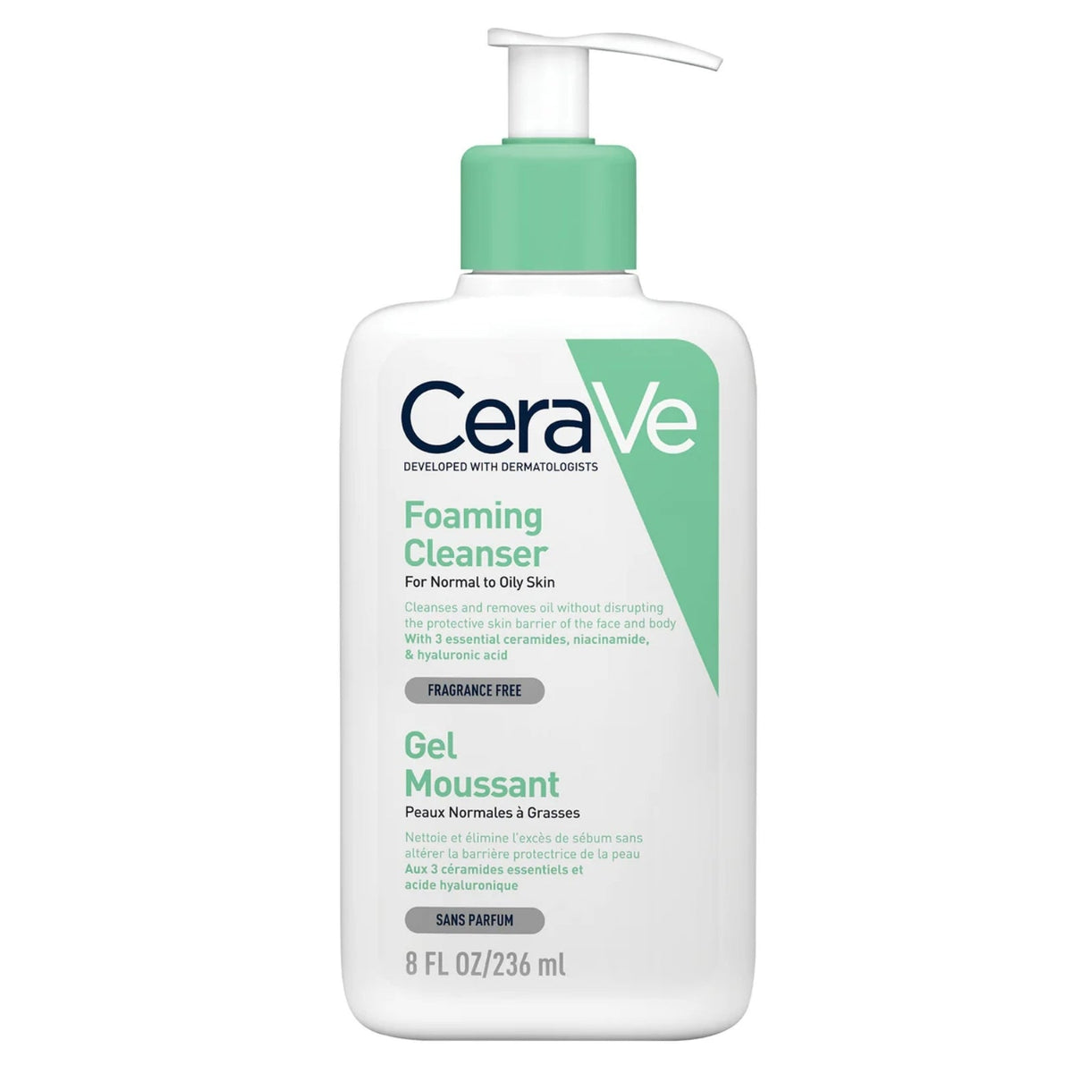 CERAVE GEL MOUSSANT NETTOYANT PEAU NORMALE À GRASSE - 236 ML